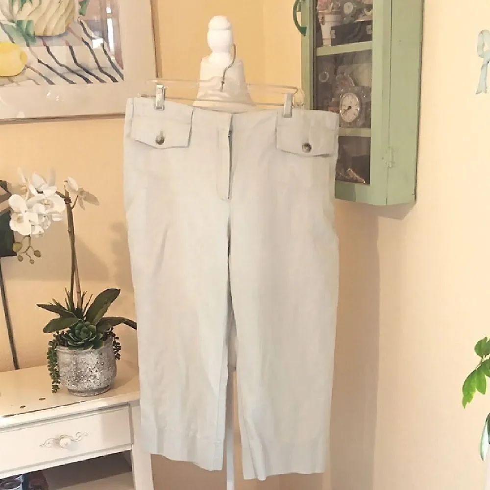Ann Taylor Light CELERY Linen Blend Pants